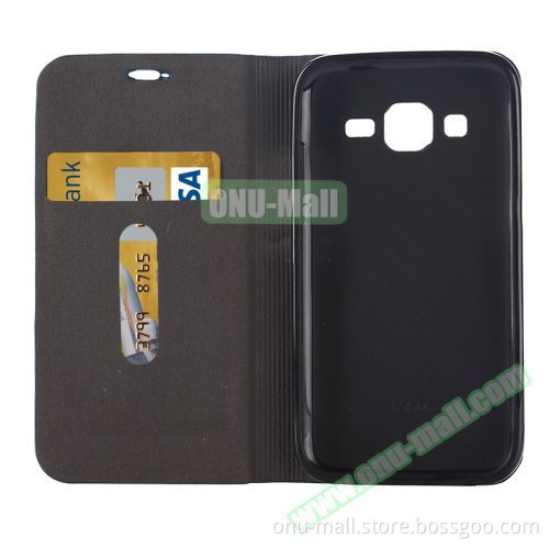 Flip Stand Canvas Leather Cover for Samsung Galaxy Core Prime G360 Case